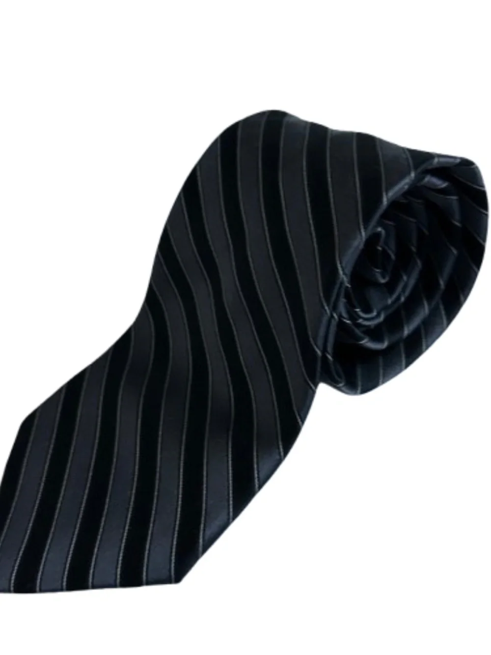 Calvin Klein Classic Black & Gray Pinstripe Silk Tie - Business/Formal Occasions
